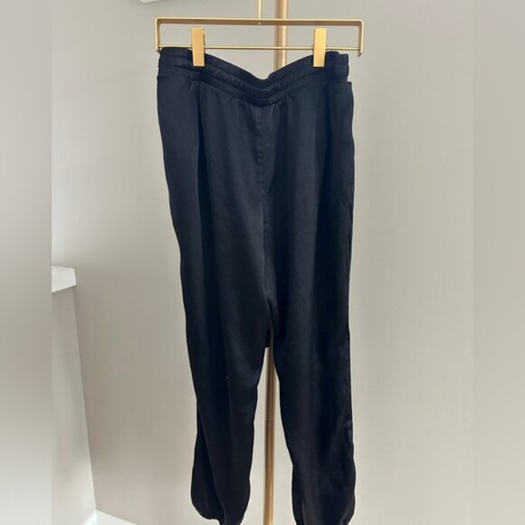 NATION LTD Black Satin Del Rey Jogger Pants Women’s Medium - Picture 4 of 8
